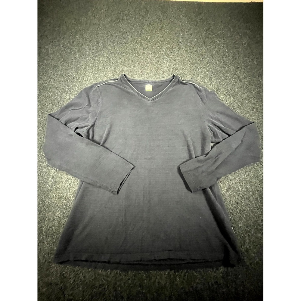 Calvin Klein One Shirt Men's Medium Charcoal Gray Long Sleeve V Neck Pullover